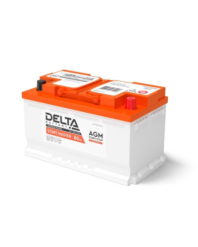 Delta START MASTER AGM 1280 (80 Ah). Аккумулятор автомобильный герметичный свинцово-кислотный. Delta в Стерлитамаке