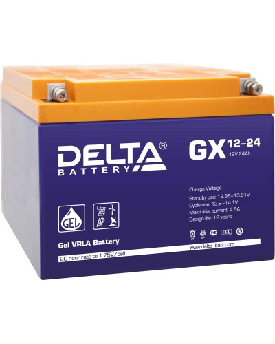 Delta GX 12-24. Аккумулятор герметичный свинцово-кислотный. Delta в Стерлитамаке