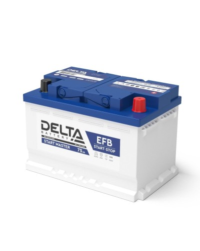 Delta START MASTER EFB 1275 (75 Ah). Аккумулятор автомобильный герметичный свинцово-кислотный. Delta в Стерлитамаке