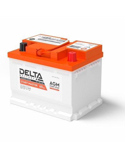 Delta START MASTER AGM 1260 (60 Ah). Аккумулятор автомобильный герметичный свинцово-кислотный. Delta в Стерлитамаке