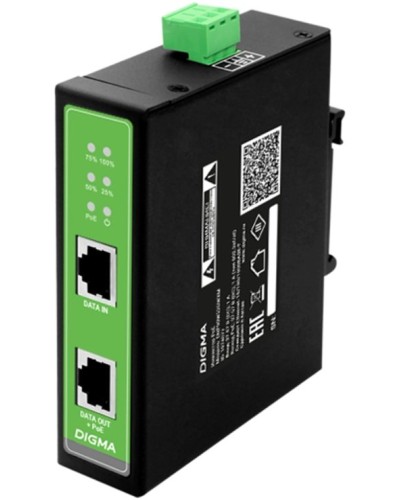 DNP90W48GDXM 10/100/1000BASE-T 90Вт 37-57В(DC). Инжектор PoE. Digma в Стерлитамаке