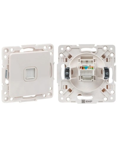 Стокгольм Механизм Розетки RJ-45 1-местной (EYK01-035-10). Механизм Розетки RJ-45 1-местной. EKF в Стерлитамаке