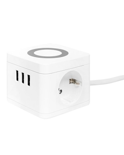Удлинитель Куб 2 гнезда 3USB 2,4А+зарядное устройство 1,3 метра 1мм2. Удлинитель Куб. EKF в Стерлитамаке