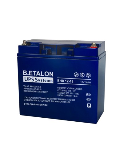 B.ETALON BHR 12-18. Аккумулятор герметичный свинцово-кислотный. ETALON в Стерлитамаке