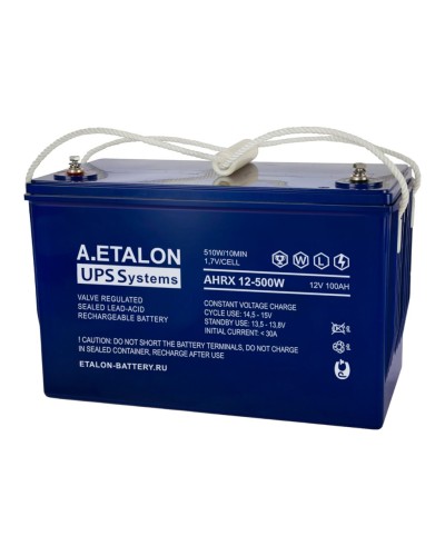 A.ETALON AHRX 12-500W (100). Аккумулятор герметичный свинцово-кислотный. ETALON в Стерлитамаке