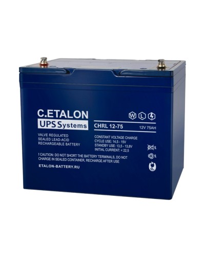 C.ETALON CHRL 12-75. Аккумулятор герметичный свинцово-кислотный. ETALON в Стерлитамаке