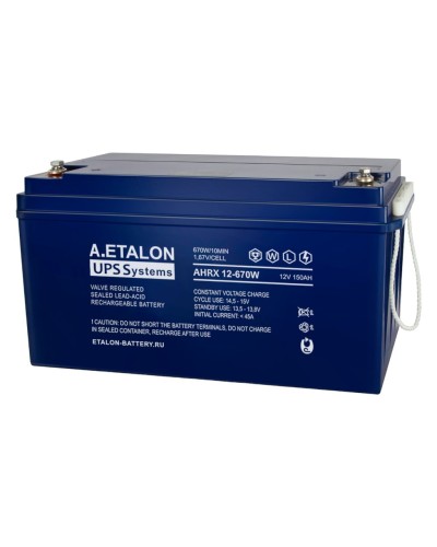 A.ETALON AHRX 12-670W (150). Аккумулятор герметичный свинцово-кислотный. ETALON в Стерлитамаке