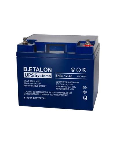 B.ETALON BHRL 12-40. Аккумулятор герметичный свинцово-кислотный. ETALON в Стерлитамаке
