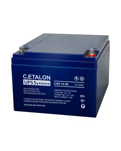 C.ETALON CHR 12-26. Аккумулятор герметичный свинцово-кислотный. ETALON в Стерлитамаке