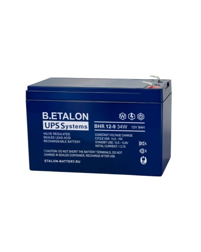 B.ETALON BHR 12-9 34W. Аккумулятор герметичный свинцово-кислотный. ETALON в Стерлитамаке