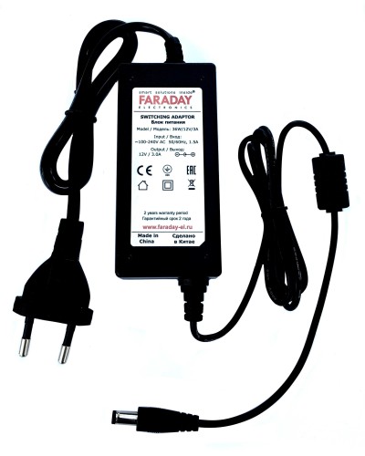 36W/12V/3A. Импульсный блок питания в пластиковом корпусе. FARADAY в Стерлитамаке
