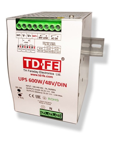 UPS 600W/48V/DIN. Источник вторичного электропитания резервированный. FARADAY в Стерлитамаке