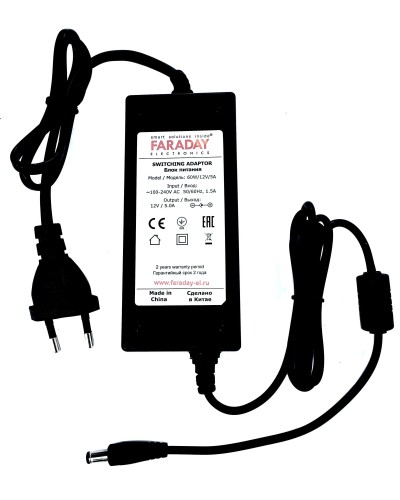 60W/12V/5A. Импульсный блок питания в пластиковом корпусе. FARADAY в Стерлитамаке