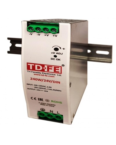 240W/24V/DIN. Источник вторичного электропитания резервированный. FARADAY в Стерлитамаке
