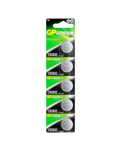 GP Lithium CR2032 (GP CR2032-2C5 100/2000), упак. 5 шт. БЛИСТЕР. Литиевые дисковые батарейки. GP Batteries в Стерлитамаке
