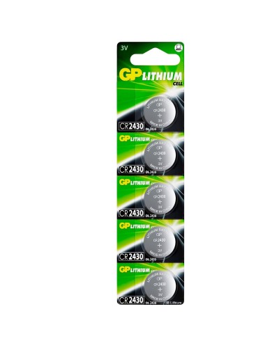 GP Lithium CR2430 (GP CR2430-2C5 100/1000), упак. 5 шт. БЛИСТЕР. Литиевые дисковые батарейки. GP Batteries в Стерлитамаке