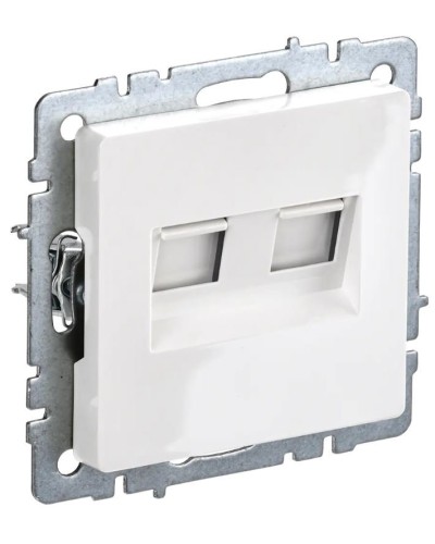 Розетка RJ11+RJ45 РК/Т12-БрБ белая BRITE (BR-KT20-O-1-K01). Розетка двойная. IEK в Стерлитамаке