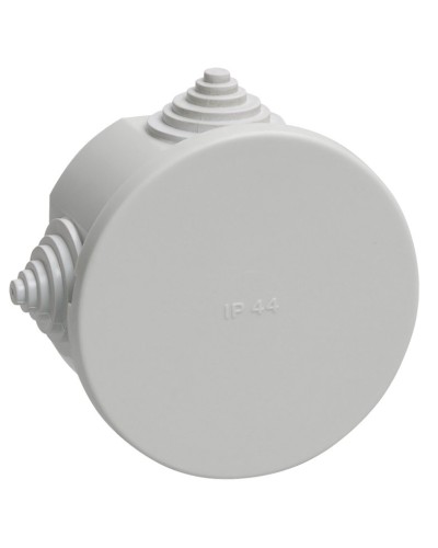 Коробка распаячная КМ41237 D75х40 открытой проводки IP44 4 гермоввода серая (UKO11-075-040-000-K41-44). Коробка распаячная безгалогенная (HF). IEK в Стерлитамаке