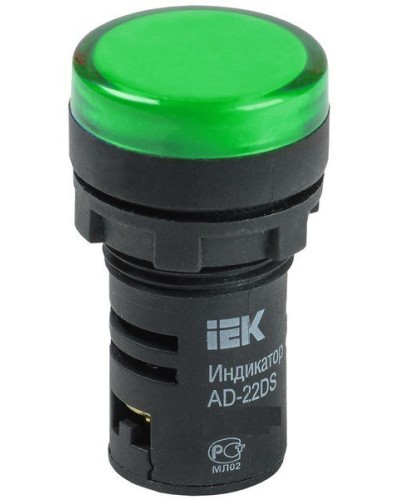 Лампа AD22DS (LED) матрица D22мм зеленый 12В AC/DC (BLS10-ADDS-012-K06). Светосигнальный индикатор. IEK в Стерлитамаке