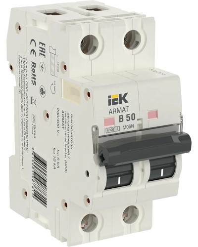 M06N 2P B 50А 6кА ARMAT (AR-M06N-2-B050). Автоматический выключатель. IEK в Стерлитамаке