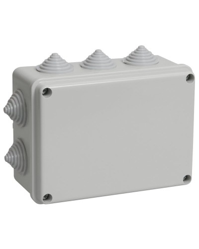 Коробка распаячная КМ41241 150х110х70 открытой проводки IP44 10 гермовводов серая (UKO10-150-110-070-K41-44). Коробка распаячная безгалогенная (HF). IEK в Стерлитамаке
