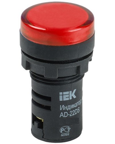 Лампа AD22DS (LED) матрица D22мм красный 24В AC/DC (BLS10-ADDS-024-K04). Светосигнальный индикатор. IEK в Стерлитамаке