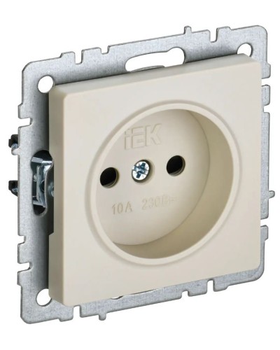 Розетка без з/к РСш10-2-БрКр бежевый BRITE (BR-R13-10-K10). Розетка без заземления с защитными шторками. IEK в Стерлитамаке