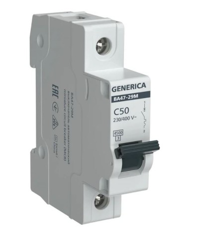 GENERICA ВА47-29М 1P C 50А 4,5кА (MVA21-1-050-C-G). Автоматический выключатель. IEK в Стерлитамаке