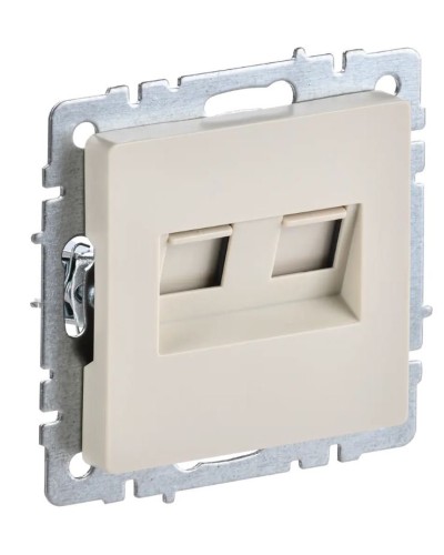 Розетка RJ11+RJ45 РК/Т12-БрКр бежевый BRITE (BR-KT20-O-1-K10). Розетка двойная. IEK в Стерлитамаке