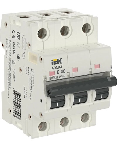M06N 3P C 40А 6кА ARMAT (AR-M06N-3-C040). Автоматический выключатель. IEK в Стерлитамаке
