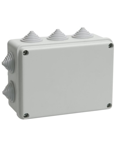 Коробка распаячная КМ41242 150х110х70 открытой проводки IP55 10 гермовводов серая (UKO10-150-110-070-K41-55). Коробка распаячная безгалогенная (HF). IEK в Стерлитамаке