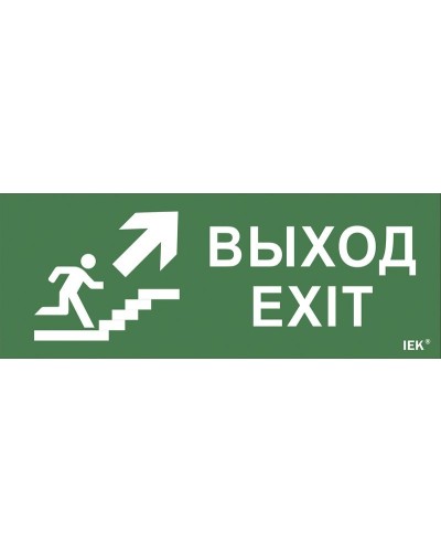 Самоклеящаяся этикетка Выход/лестница вверх/фигура (LPC10-1-24-09-VLVVF). Самоклеящаяся этикетка 240х90 мм. IEK в Стерлитамаке