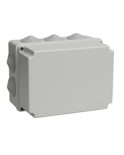 Коробка распаячная КМ41245 190х140х120 открытой проводки IP44 10 гермовводов серая (UKO10-190-140-120-K41-44). Коробка распаячная безгалогенная (HF). IEK в Стерлитамаке