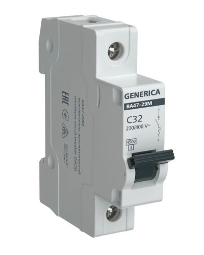 GENERICA ВА47-29М 1P C 32А 4,5кА (MVA21-1-032-C-G). Автоматический выключатель. IEK в Стерлитамаке