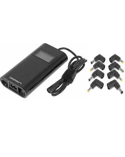 Блок питания Ippon D90U автоматический 90W 15V-19.5V 8-connectors 4.5A 1xUSB 2.1A, LCD индикатор (654527). Блок питания. Ippon в Стерлитамаке