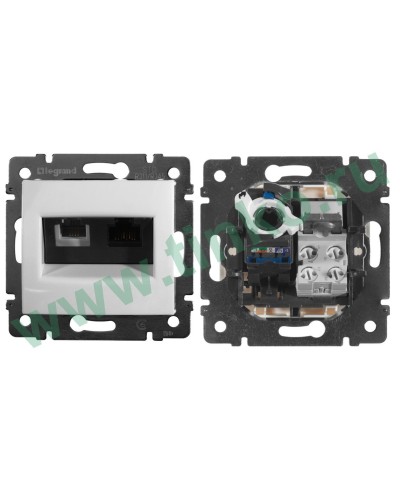 Розетка Valena 2xRJ11+RJ45 Cat.6, белый (770080). Розетка. LegranD в Стерлитамаке
