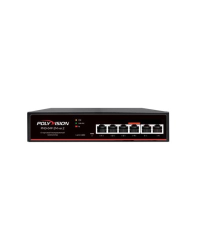 PND-04P-2M v.2. Коммутатор 6-портовый с функцией PoE. Polyvision в Стерлитамаке
