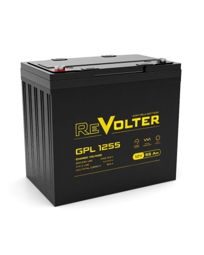 Revolter GPL 1255. Аккумулятор автомобильный герметичный свинцово-кислотный. Revolter в Стерлитамаке