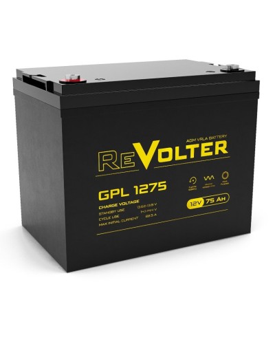 Revolter GPL 1275. Аккумулятор автомобильный герметичный свинцово-кислотный. Revolter в Стерлитамаке
