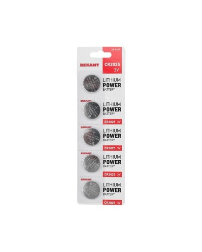 Литиевые батарейки CR2025 3 V 160 mAh (30-1107). Элемент питания. Rexant в Стерлитамаке