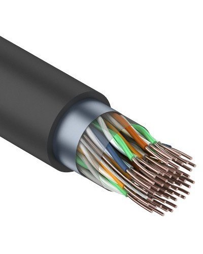 F/UTP, CAT 5, PE, 25PR, 24AWG, OUTDOOR, SOLID, черный, 305м, REXANT (01-1203). Кабель «витая пара» (LAN) для структурированных систем связи. Rexant в Стерлитамаке