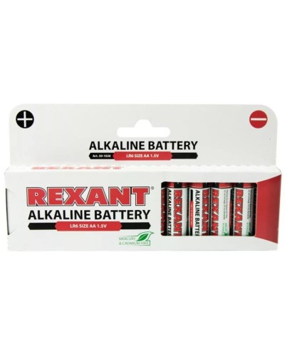Алкалиновая батарейка AA/LR6 1,5 V 12 шт. REXANT (30-1026). Элемент питания. Rexant в Стерлитамаке
