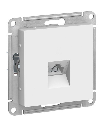 AtlasDesign розетка RJ45, кат. 5Е, 1-местная, скрытой установки, механизм, белый (ATN000183). Розетка компьютерная. Systeme Electric в Стерлитамаке
