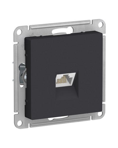 AtlasDesign розетка RJ45, кат. 5Е, 1-местная, скрытой установки, механизм, карбон (ATN001083). Розетка компьютерная. Systeme Electric в Стерлитамаке