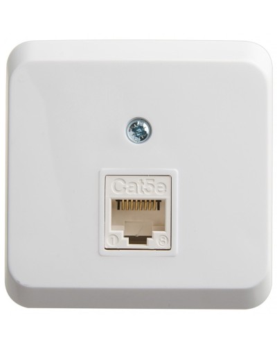 Этюд розетка RJ45 1-местная, кат. 5Е, открытой установки, белый (KOMA-001B). Розетка компьютерная. Systeme Electric в Стерлитамаке