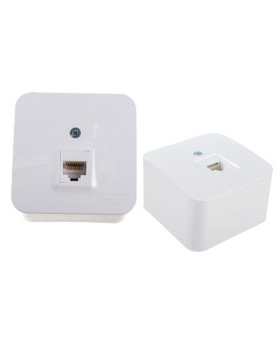 BLANCA розетка RJ45 1-местная, кат. 5Е, открытой установки, белый (BLNIA045001). Розетка компьютерная с изолированной пластиной. Systeme Electric в Стерлитамаке