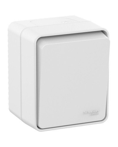 AtlasDesign PROFI54 выключатель 1-клавишный, открытой установки, белый (ATN540111). Выключатель. Systeme Electric в Стерлитамаке