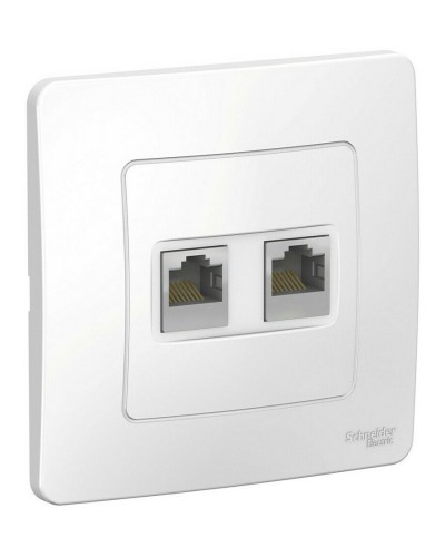 BLANCA розетка RJ45, 2-местная, кат. 5Е, скрытой установки, белый (BLNIS045451). Розетка компьютерная. Systeme Electric в Стерлитамаке