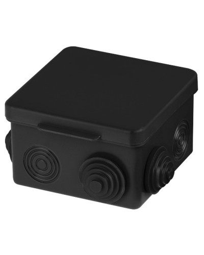 Распаячная коробка ОП 80х80х50мм, крышка, IP54, 7вх., черная TDM (SQ1401-0912). Распаячная коробка ОП. TDM ЕLECTRIC в Стерлитамаке