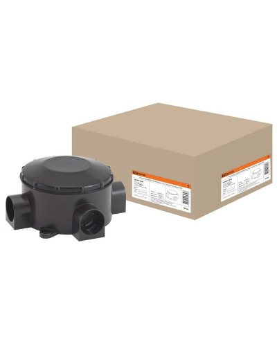 Распаячная коробка ОП D80х35мм, IP42, 3-х рожковая, черная TDM (SQ1401-4044). Распаячная коробка ОП. TDM ЕLECTRIC в Стерлитамаке
